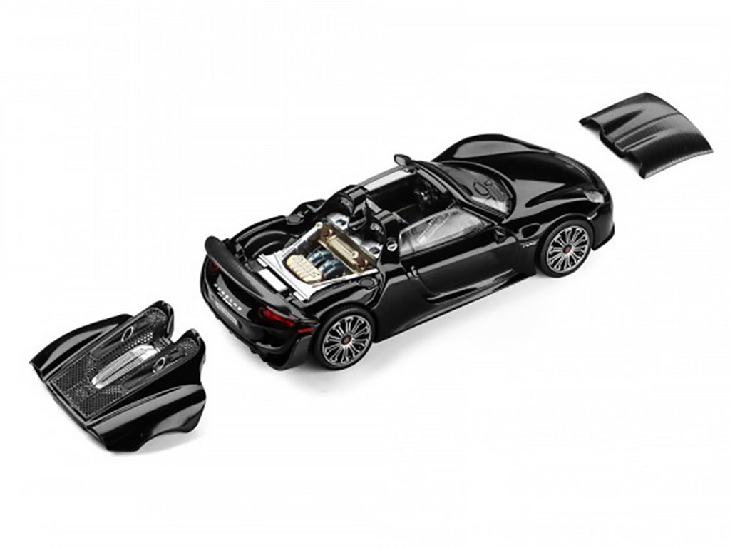 Porsche 918 Spyder Black with Carbon Top 1/64 Diecast Model Car by Trends Hobby - image 3