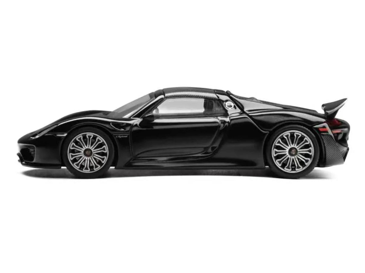 Porsche 918 Spyder Black with Carbon Top 1/64 Diecast Model Car by Trends Hobby - image 4