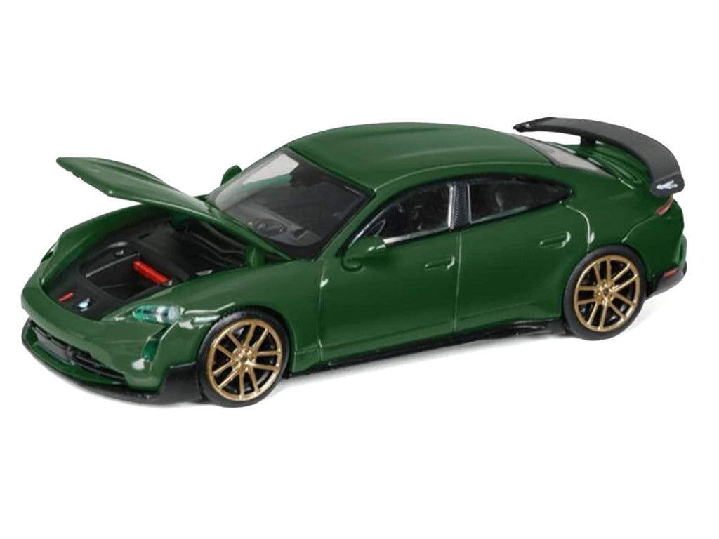 Porsche Taycan Turbo GT Green 1/64 Diecast Model Car by Trends Hobby - image 3