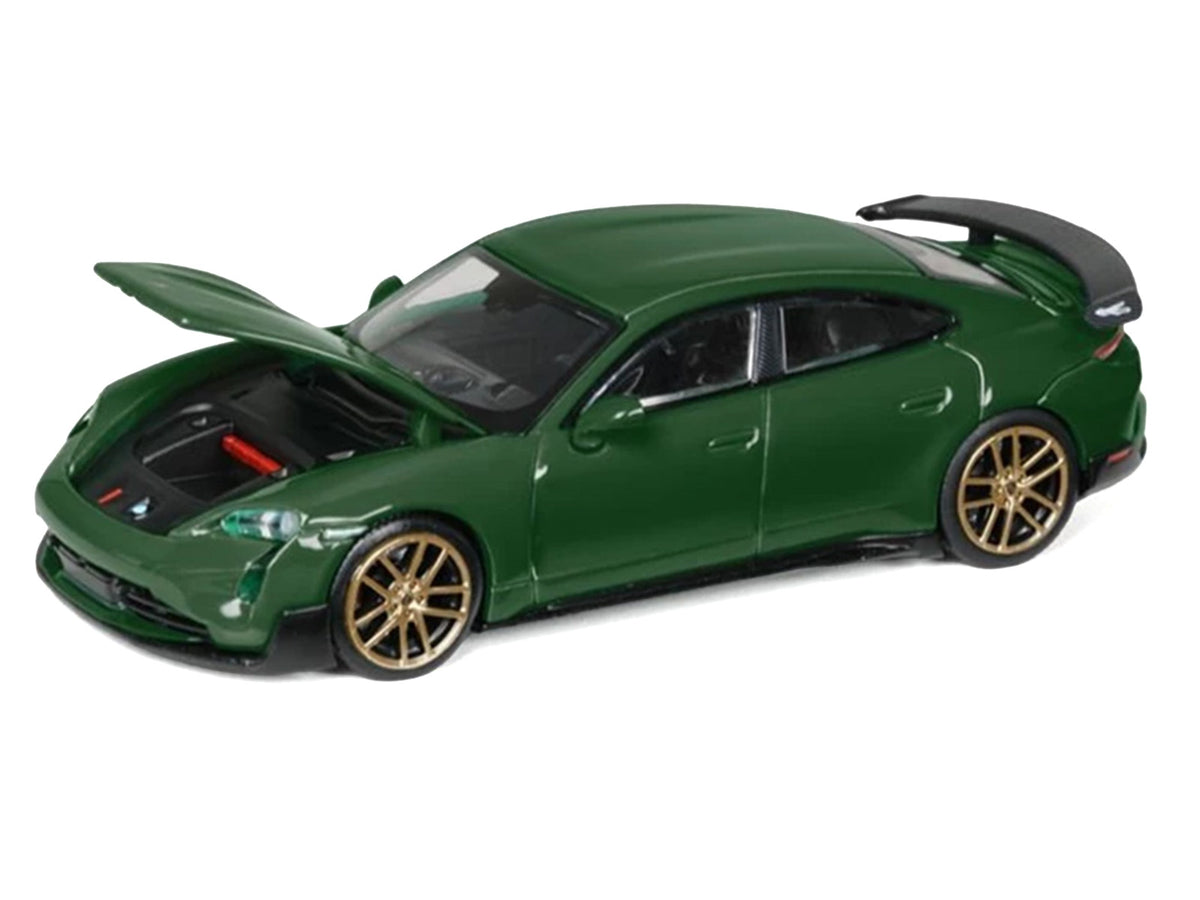 Porsche Taycan Turbo GT Green 1/64 Diecast Model Car by Trends Hobby - image 3