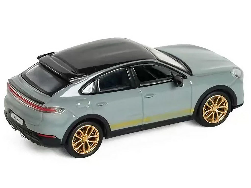 Porsche Cayenne Turbo GT Gray with Black Top and Gold Stripes 1/64 Diecast Model Car by Trends Hobby - image 4