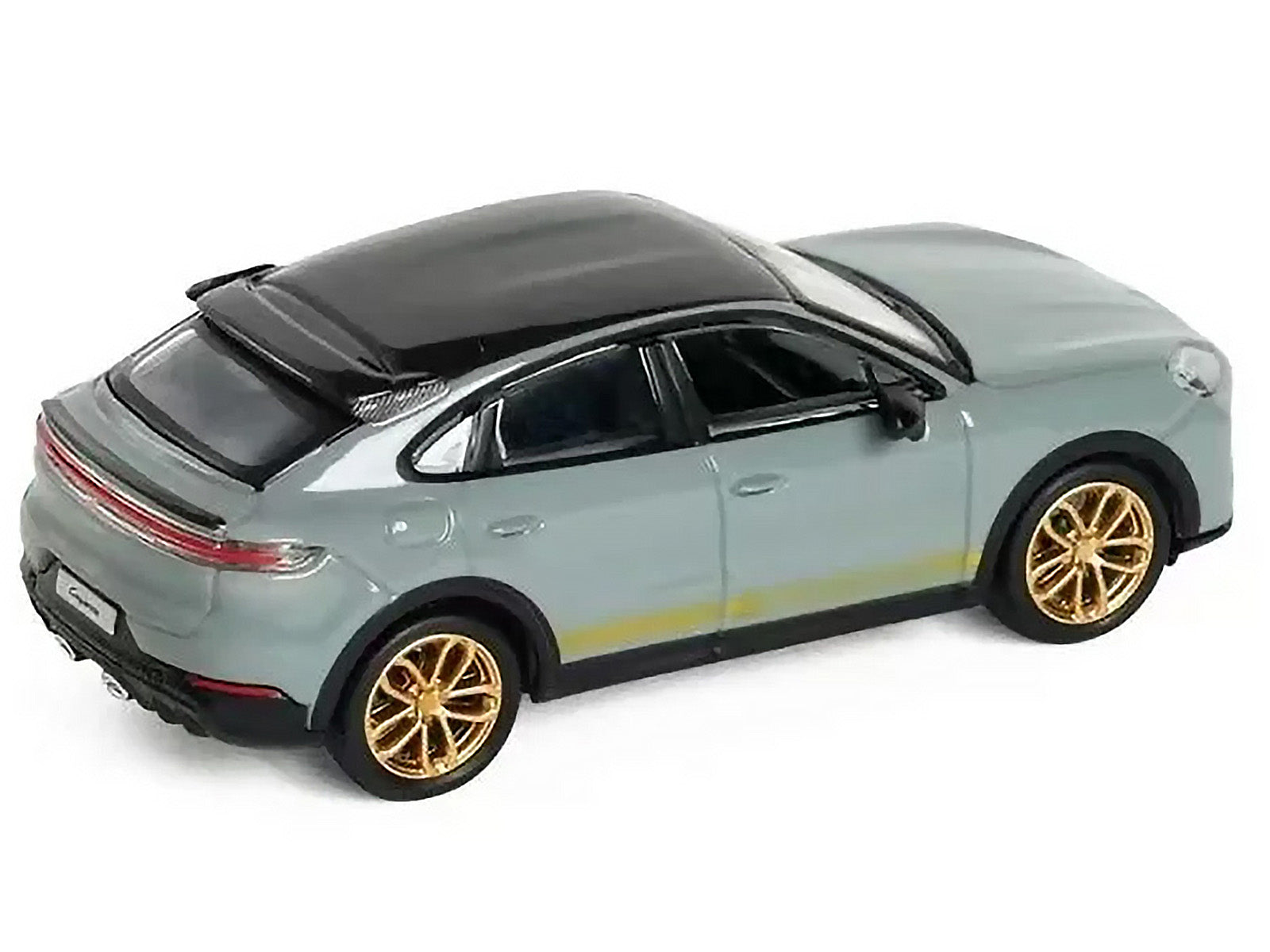 Porsche Cayenne Turbo GT Gray with Black Top and Gold Stripes 1/64 Diecast Model Car by Trends Hobby - image 4