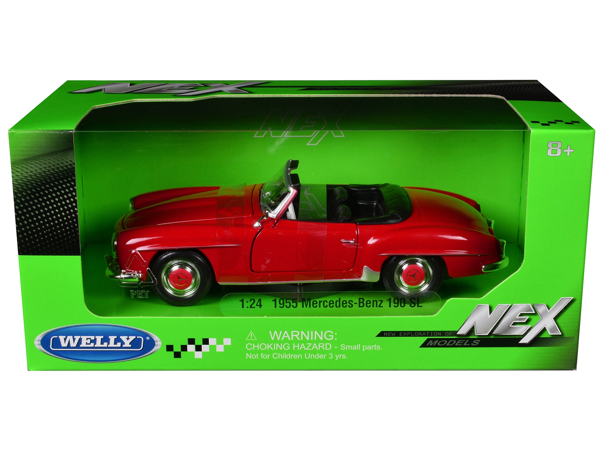 1955 Mercedes-Benz 190 SL Red "NEX Models" Series 1/24 Diecast Model Car by Welly - image 3