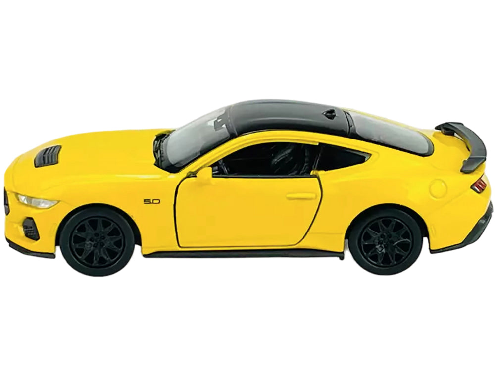 2024 Ford Mustang GT 5.0 Yellow with Black Top "NEX Models" Series 1/25 Diecast Model Car by Welly - image 2
