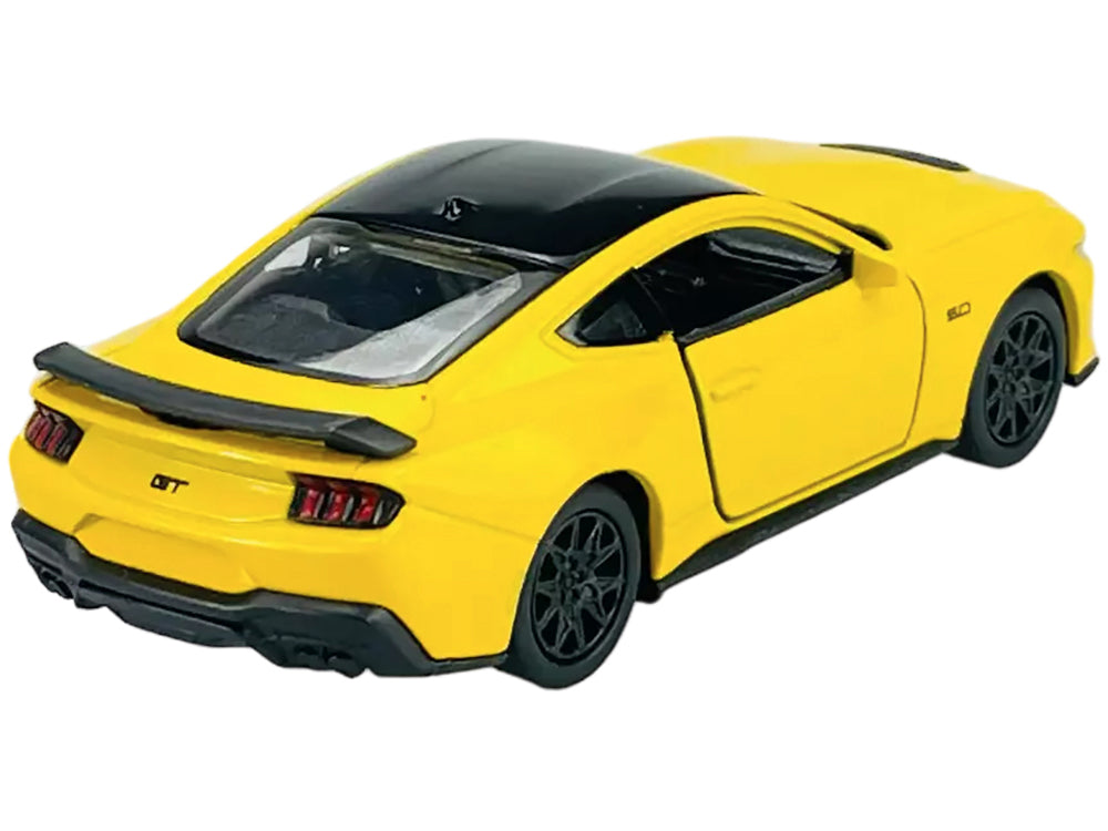 2024 Ford Mustang GT 5.0 Yellow with Black Top "NEX Models" Series 1/25 Diecast Model Car by Welly - image 3