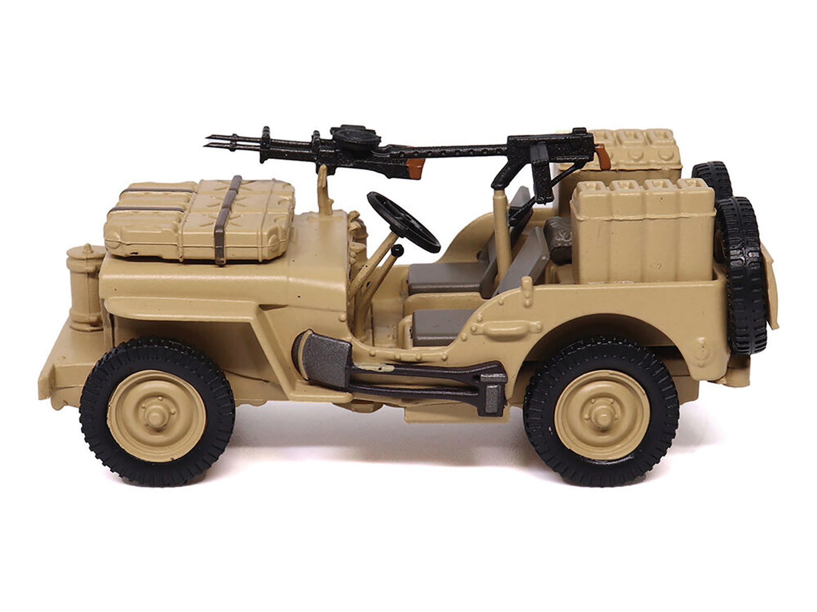 British SAS 1/4-Ton Willys Jeep with Vickers K Machine Gun Desert Sand "British Royal Army" 1/43 Diecast Model by Militaria Die Cast - image 2