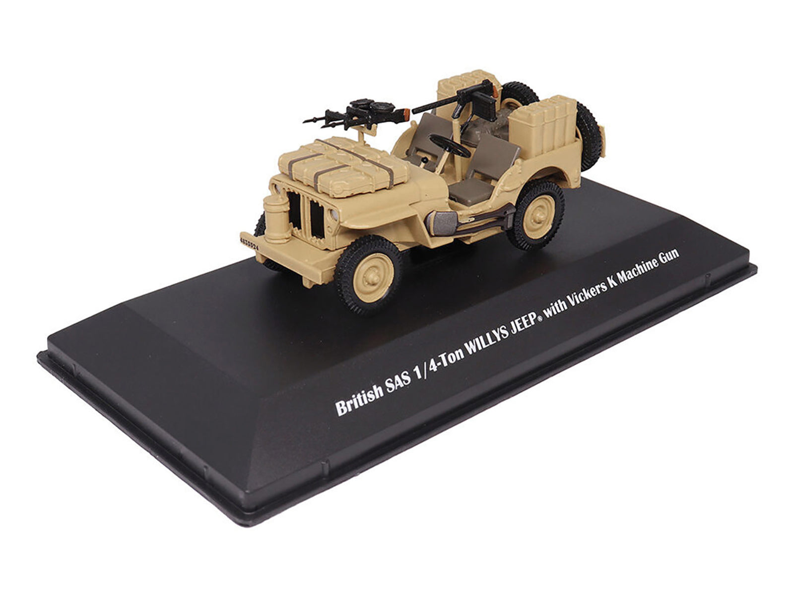 British SAS 1/4-Ton Willys Jeep with Vickers K Machine Gun Desert Sand "British Royal Army" 1/43 Diecast Model by Militaria Die Cast - image 5