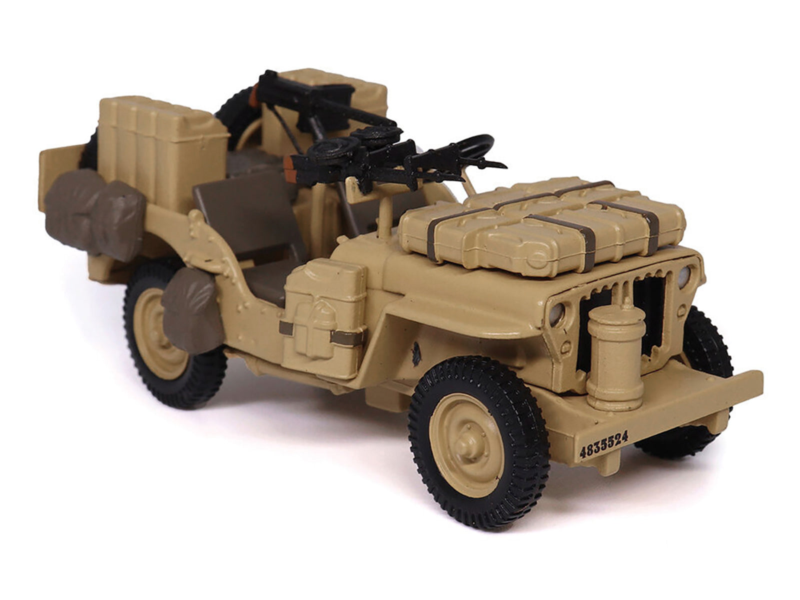 British SAS 1/4-Ton Willys Jeep with Vickers K Machine Gun Desert Sand "British Royal Army" 1/43 Diecast Model by Militaria Die Cast - image 4