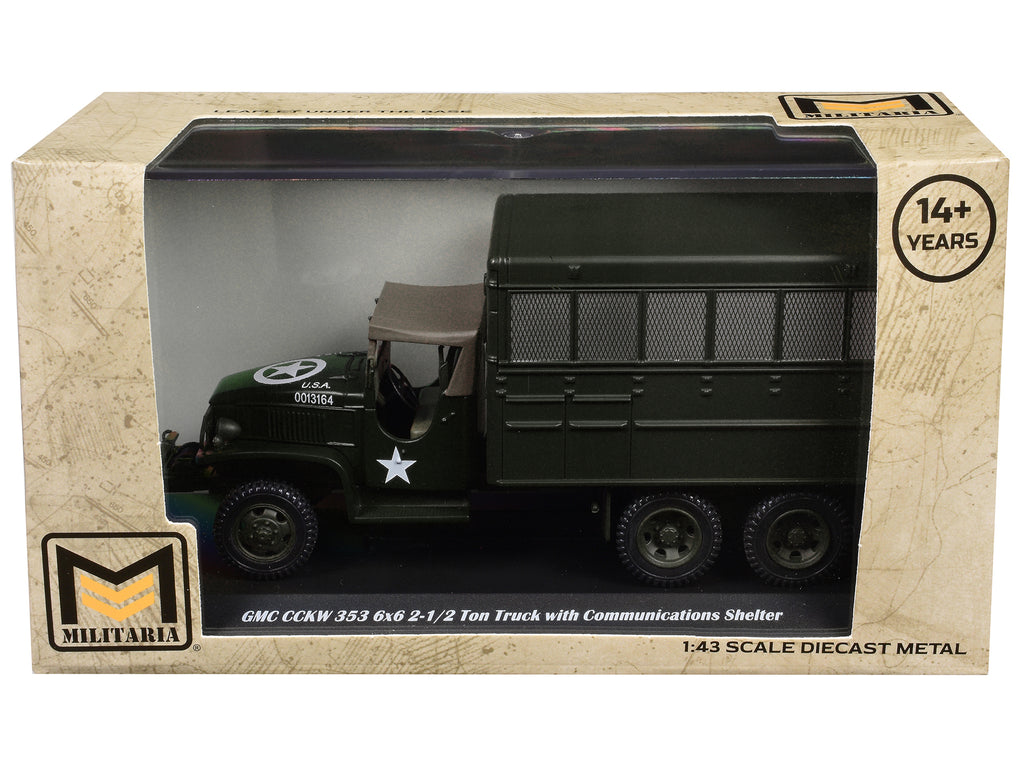 GMC CCKW 353 6x6 2-1/2 Ton Truck with Communications Shelter Olive Drab "United States Army" 1/43 Diecast Model by Militaria Die Cast - image 3