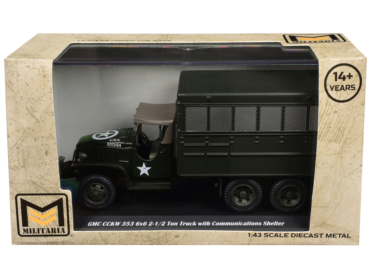GMC CCKW 353 6x6 2-1/2 Ton Truck with Communications Shelter Olive Drab "United States Army" 1/43 Diecast Model by Militaria Die Cast - image 3