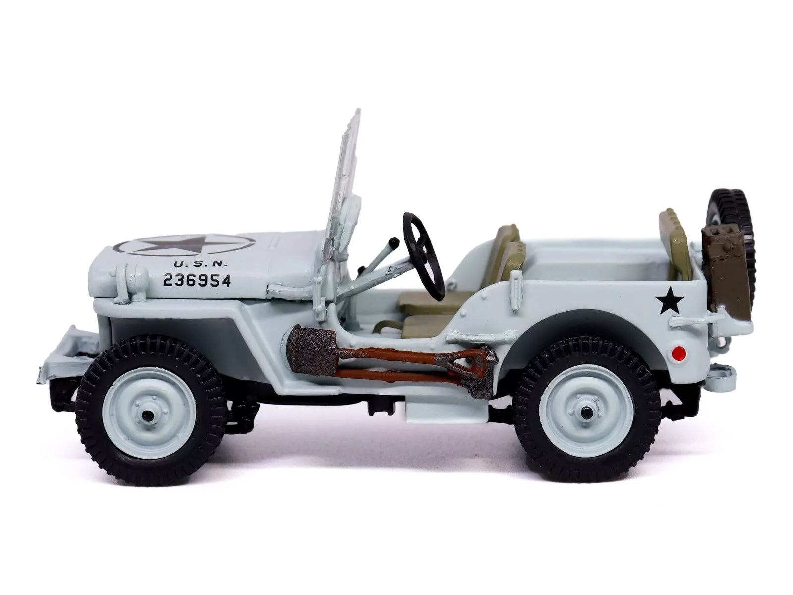 Willys Jeep 1/4-Ton Car Light Blue "United States Navy" 1/43 Diecast Model by Militaria Die Cast - image 2