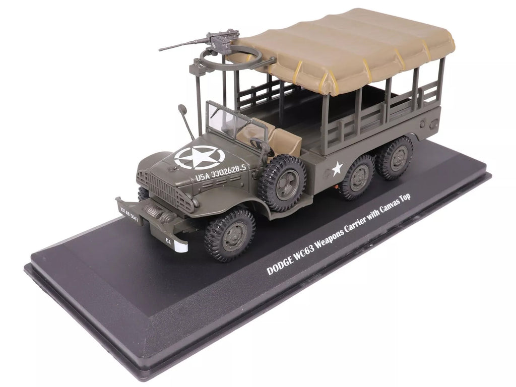 Dodge WC63 Weapons Carrier with Canvas Top Olive Drab "United States Army" 1/43 Diecast Model by Militaria Die Cast - image 3