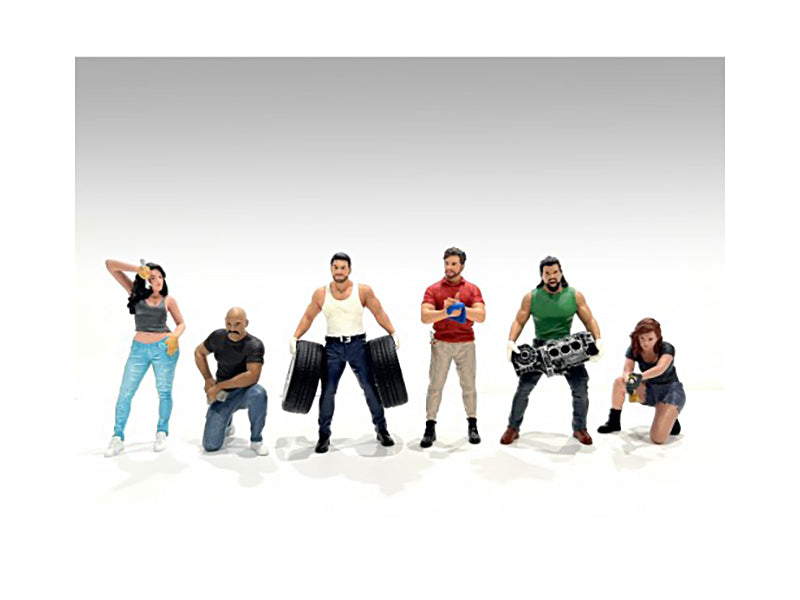 "Muscle Mechanics" 6 piece Figure Set for 1/24 Scale Models by American Diorama - image 2