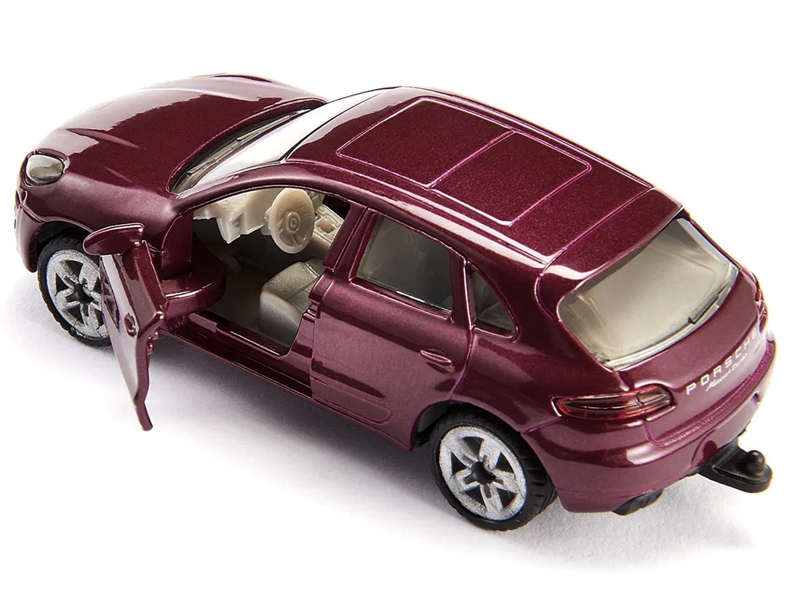 Porsche Macan Turbo Maroon Metallic and Dethleffs Exclusiv Emotion Caravan with Figures and Camp Accessories Set 1/55 Diecast Model by Siku - image 3