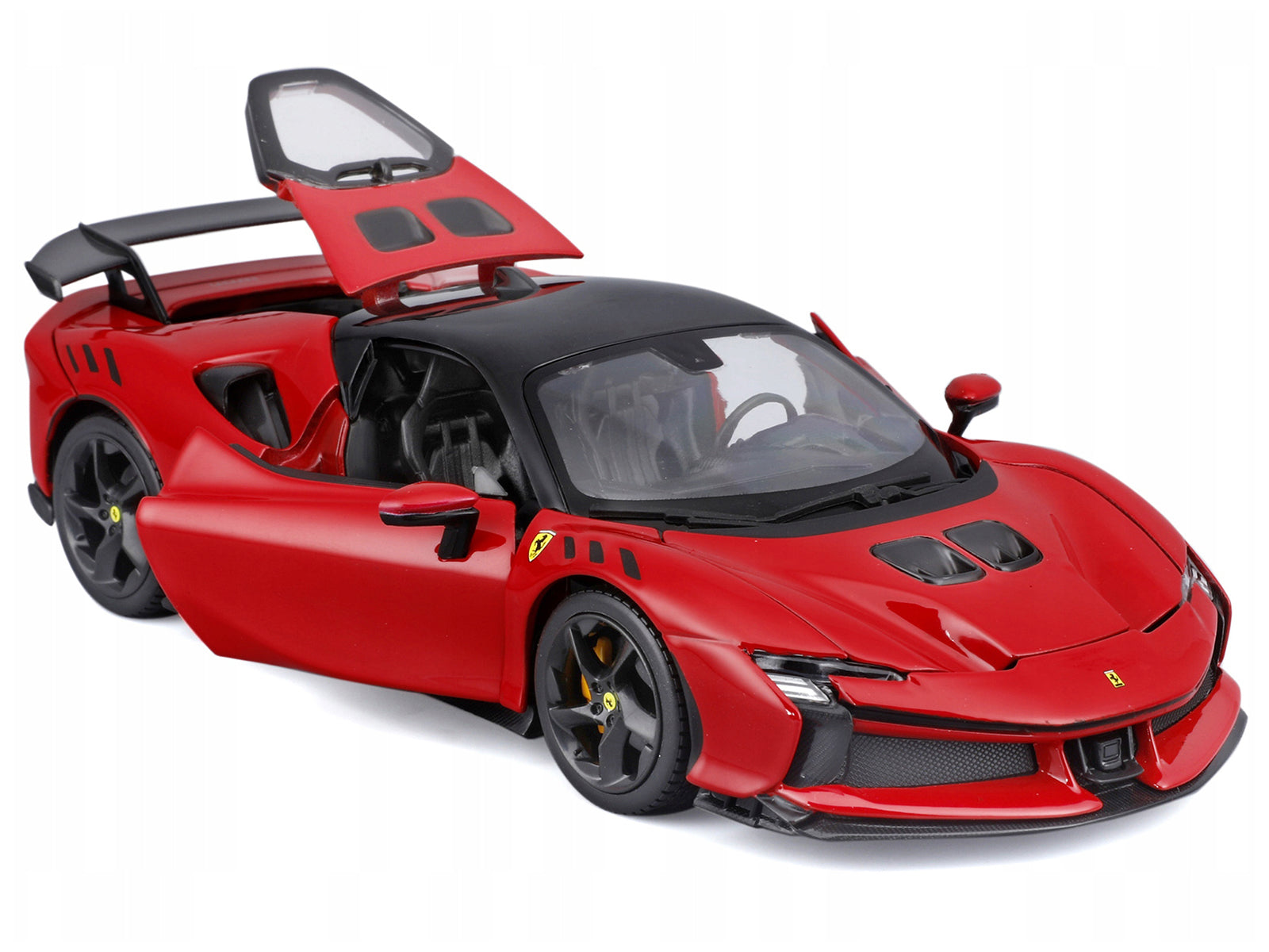 Ferrari SF90 XX Stradale Red with Black Top "Race and Play" Series 1/24 Diecast Model Car by Bburago - image 2