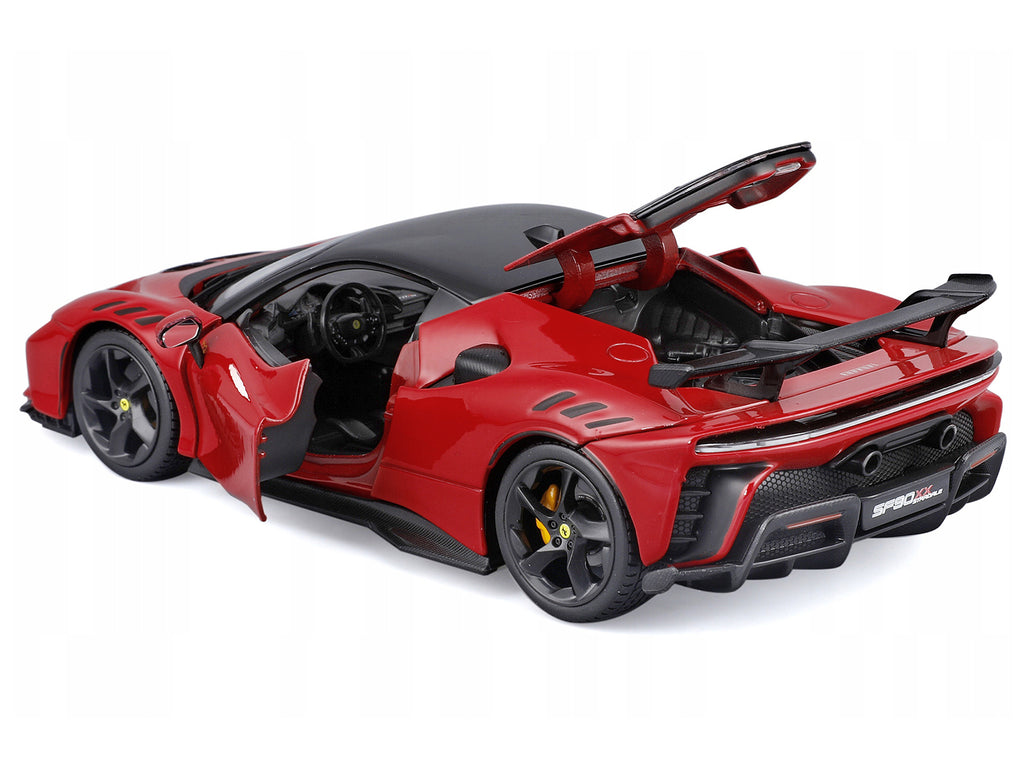 Ferrari SF90 XX Stradale Red with Black Top "Race and Play" Series 1/24 Diecast Model Car by Bburago - image 3
