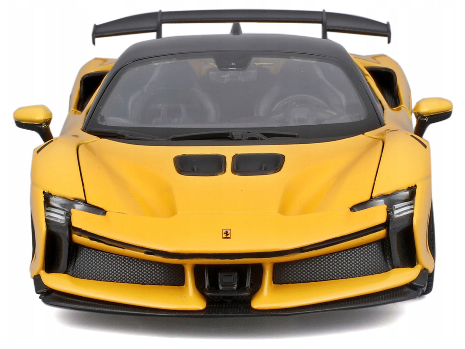 Ferrari SF90 XX Stradale Yellow with Black Top "Race and Play" Series 1/24 Diecast Model Car by Bburago - image 4