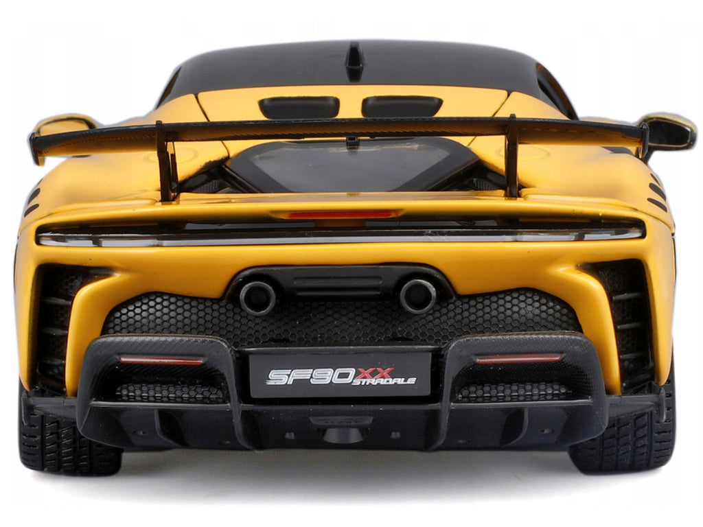 Ferrari SF90 XX Stradale Yellow with Black Top "Race and Play" Series 1/24 Diecast Model Car by Bburago - image 5