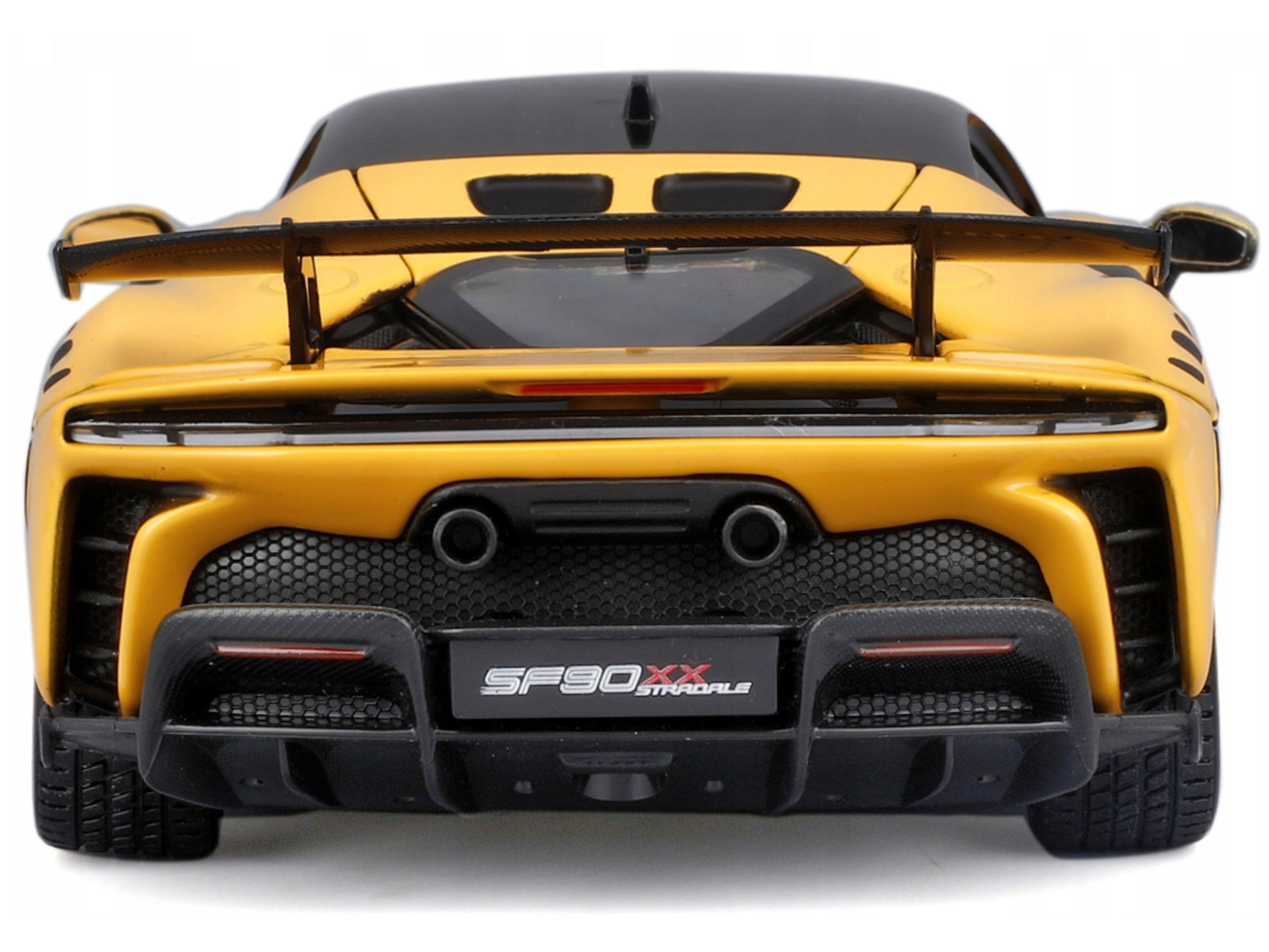 Ferrari SF90 XX Stradale Yellow with Black Top "Race and Play" Series 1/24 Diecast Model Car by Bburago - image 5