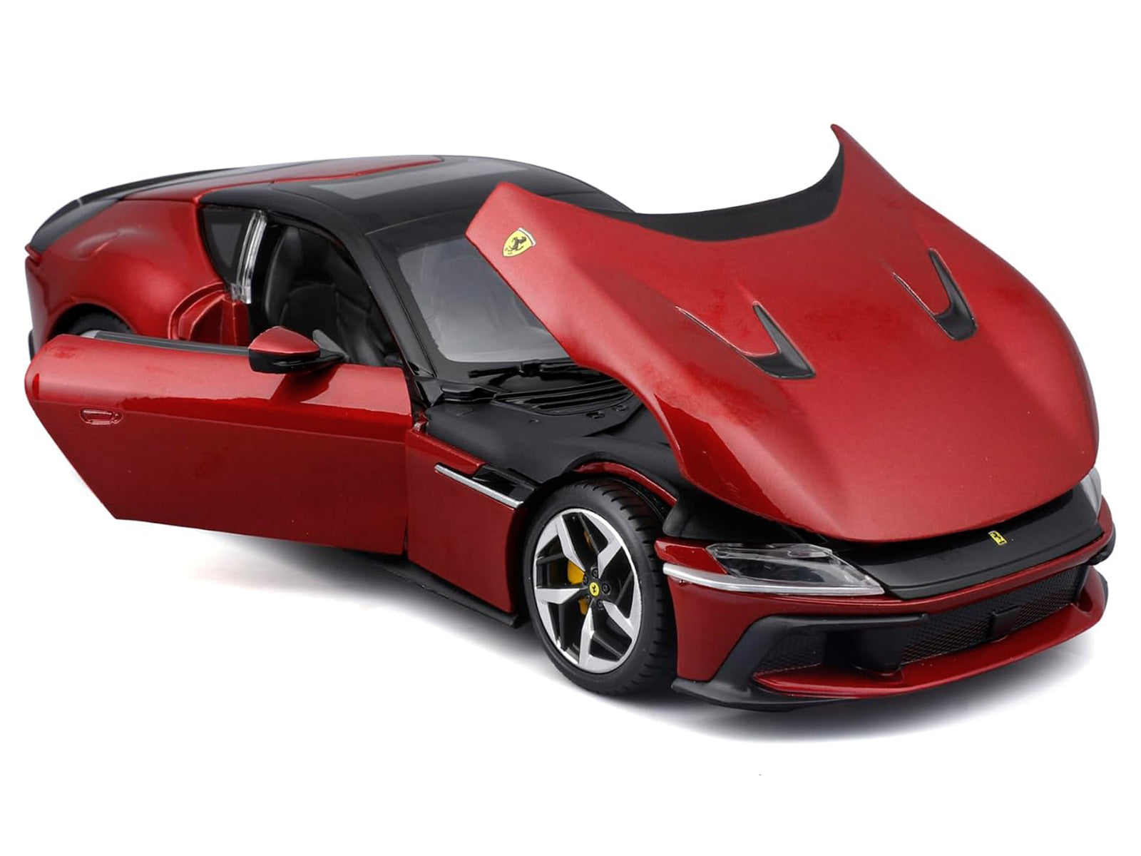Ferrari 12Cilindri Red Metallic with Black Top "Race + Play" Series 1/24 Diecast Model Car by Bburago - image 2