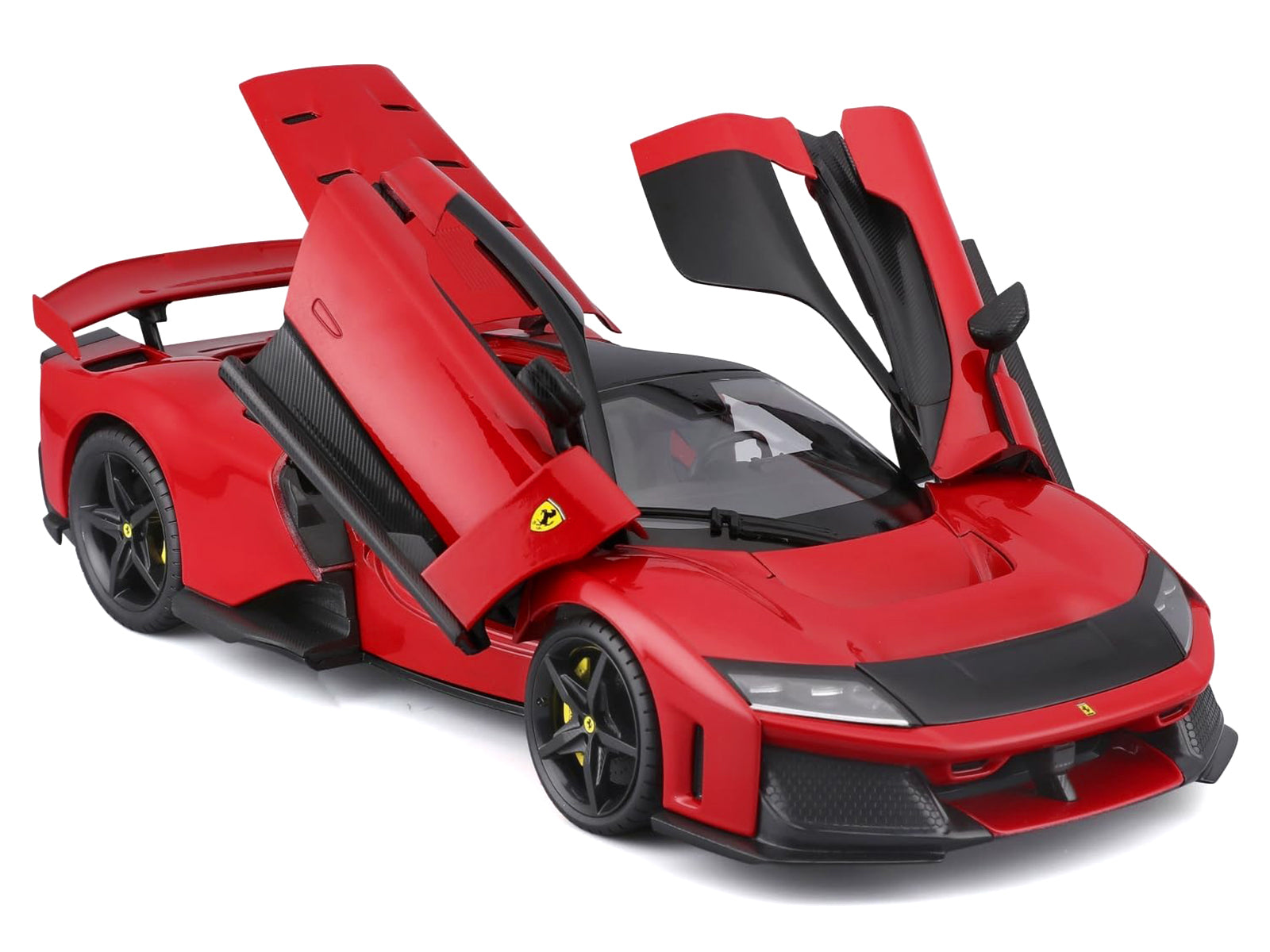 Ferrari F80 Red with Black Top "Race + Play" Series 1/24 Diecast Model Car by Bburago - image 2