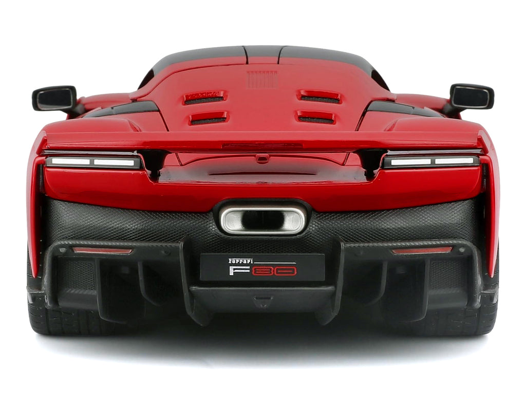 Ferrari F80 Red with Black Top "Race + Play" Series 1/24 Diecast Model Car by Bburago - image 5