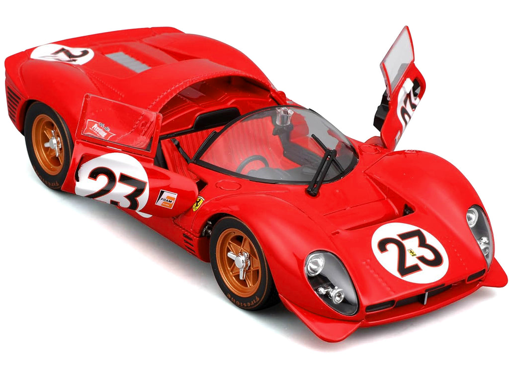Ferrari 330 P4 #23 Lorenzo Bandini - Chris Amon "Ferrari S.P.A." Winner "24 Hours of Daytona" (1967) "Racing" Series 1/24 Diecast Model Car by Bburago - image 4