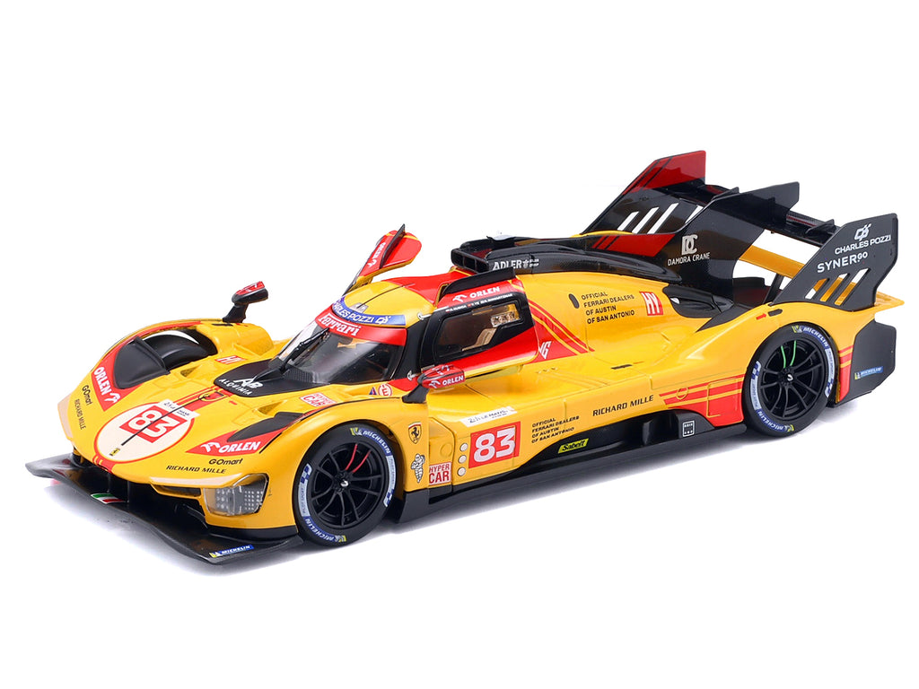 Ferrari 499P #83 Robert Kubica - Robert Shwartzman - Yifei Ye "24 Hours of Le Mans" (2024) "Racing" Series  1/24 Diecast Model Car by Bburago - image 2