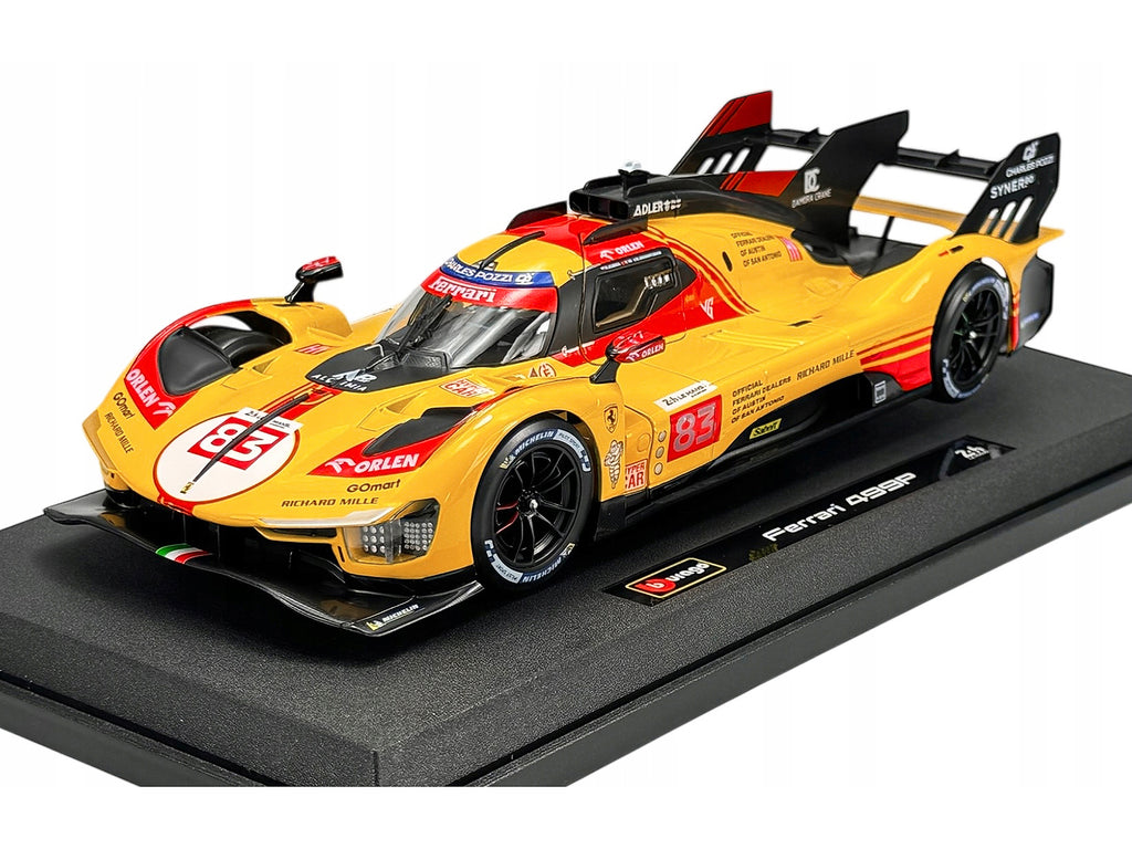 Ferrari 499P #83 Robert Kubica - Robert Shwartzman - Yifei Ye "24 Hours of Le Mans" (2024) "Racing" Series  1/24 Diecast Model Car by Bburago - image 5