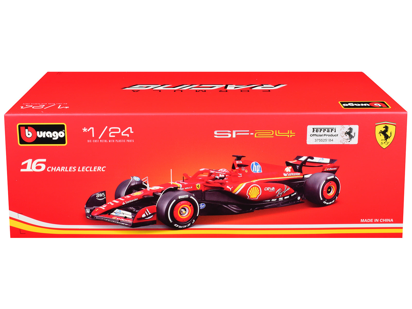 Ferrari SF-24 #16 Charles Leclerc Formula One F1 World Championship (2024) "Formula Racing" Series 1/24 Diecast Model Car by Bburago - image 3