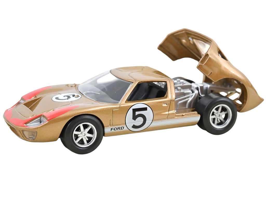 1966 Ford GT40 MKII #5 Kandy Gold Metallic with White Stripes and Red Graphics 1/43 Diecast Model Car by Norev - image 3