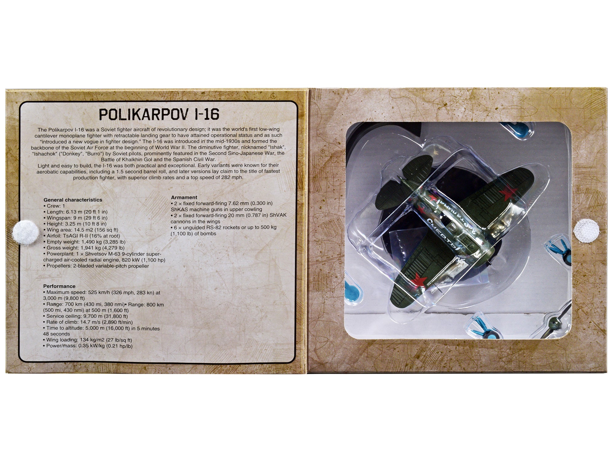 Polikarpov I-16 Fighter Plane (USSR 1933) 1/72 Diecast Model by Warbirds of WWII - image 5