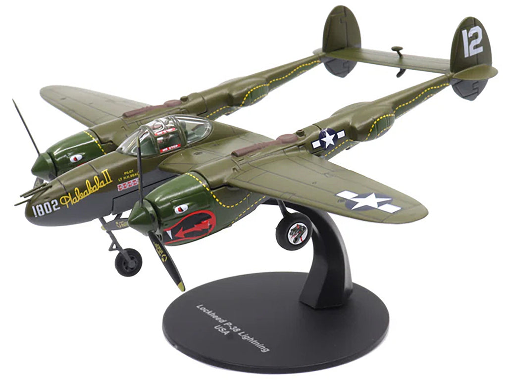 Lockheed P-38 Lightning Fighter Aircraft "Haleakala II 80th FG 459th FS Twin Dragons" (1944) United States Army Air Forces 1/72 Diecast Model by Militaria Die Cast - image 4