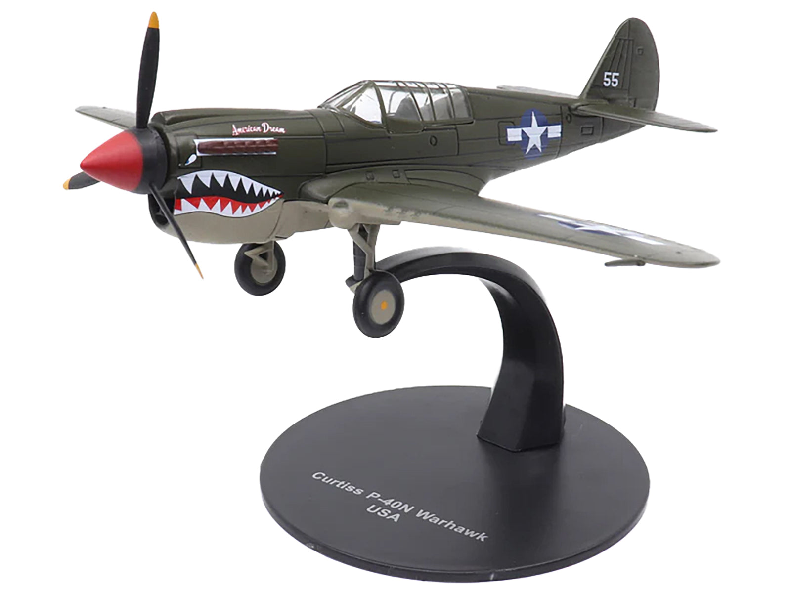 Curtiss P-40N Warhawk Fighter Aircraft "American Dream National Warplane Museum" United States Army Air Forces 1/72 Diecast Model by Militaria Die Cast - image 4