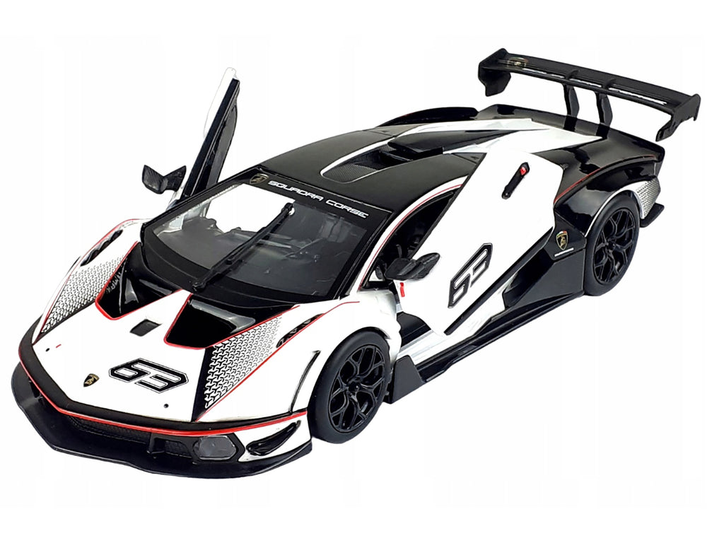 Lamborghini Essenza SCV12 #63 White and Black "Squadra Corse" "Race" Series 1/24 Diecast Model Car by Bburago - image 2