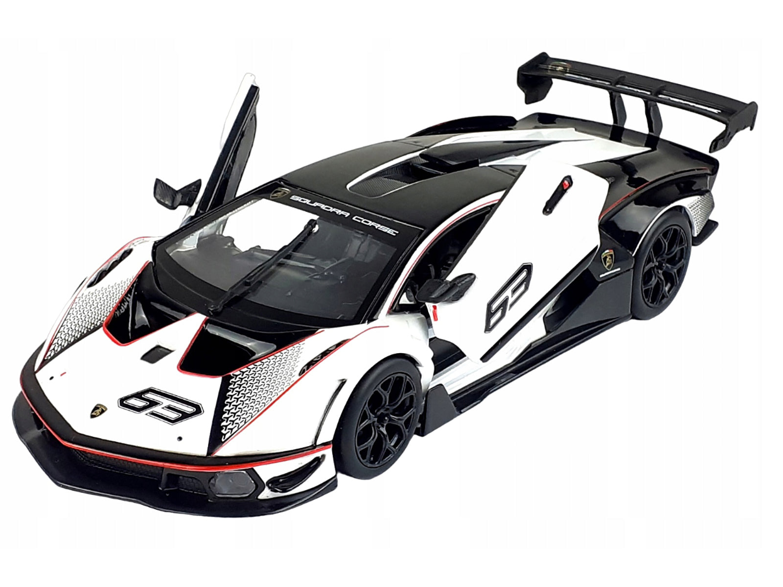 Lamborghini Essenza SCV12 #63 White and Black "Squadra Corse" "Race" Series 1/24 Diecast Model Car by Bburago - image 2