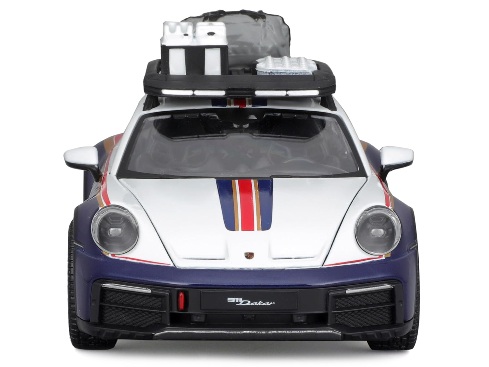 Porsche 911 Dakar #953 "Roughroads Porsche" Blue and White with Stripes and Roof Rack "Race" Series 1/24 Diecast Model Car by Bburago - image 4