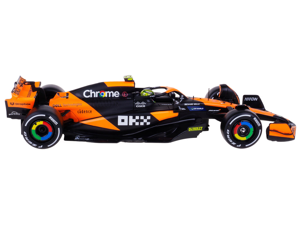 McLaren MCL38 #4 Lando Norris "OKX" Winner Formula One F1 "Miami GP" (2024) with Display Case 1/24 Diecast Model Car by Bburago - image 2