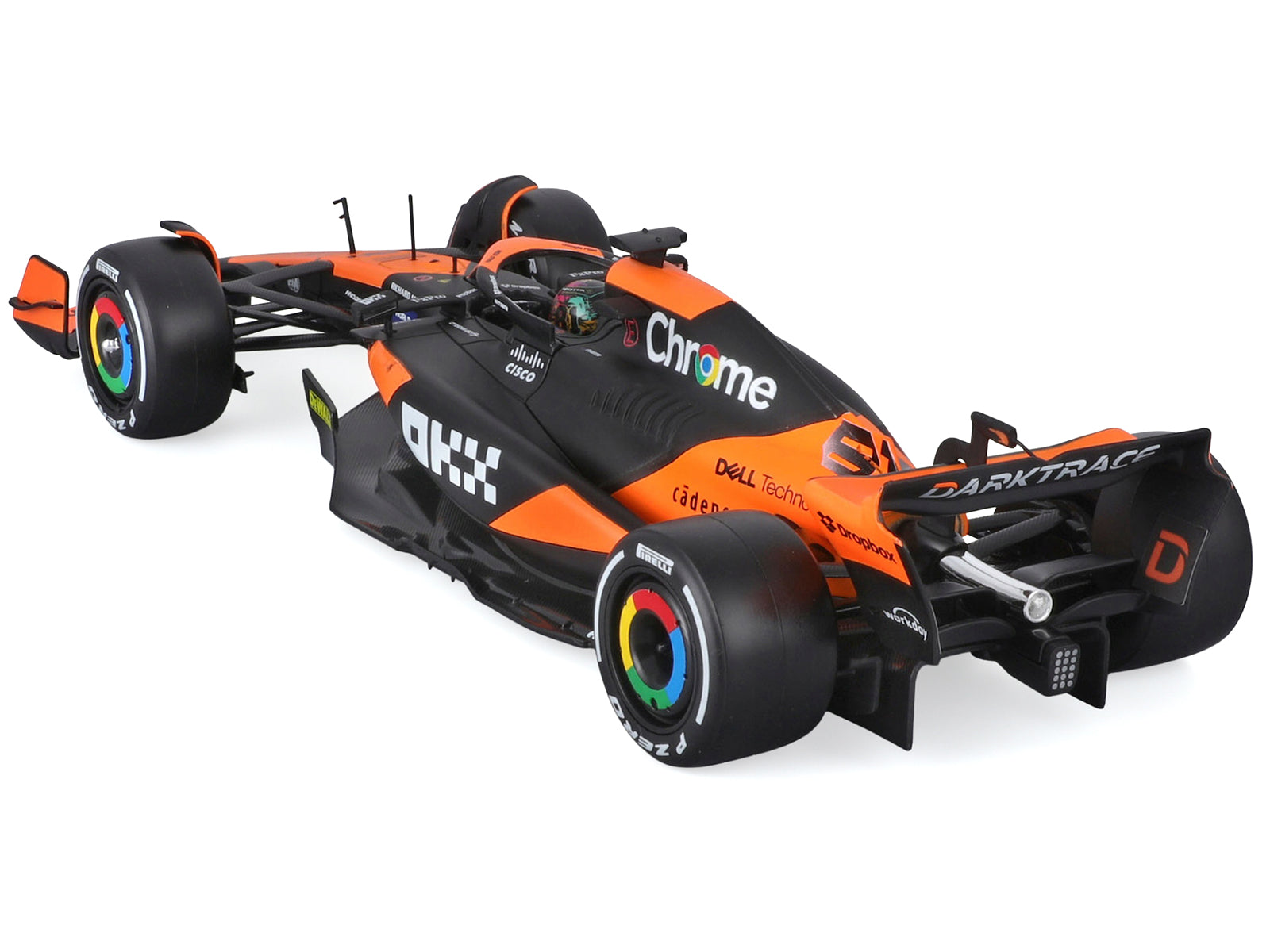 McLaren MCL38 #81 Oscar Piastri "OKX" Formula One F1 "Miami GP" (2024) with Display Case 1/24 Diecast Model Car by Bburago - image 3