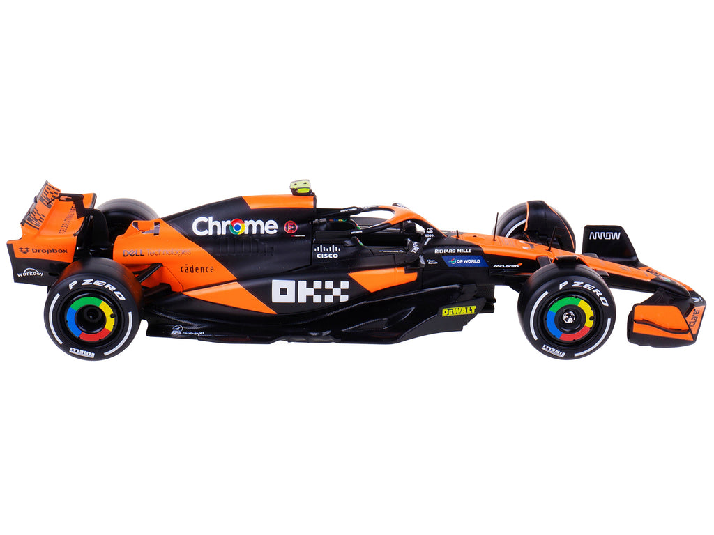 McLaren MCL38 #4 Lando Norris "OKX" Winner Formula One F1 "Miami GP" (2024) with Driver Figure "Race" Series 1/24 Diecast Model Car by Bburago - image 2