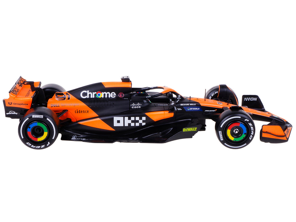 McLaren MCL38 #81 Oscar Piastri "OKX" Formula One F1 "Miami GP" (2024) with Driver Figure "Race" Series 1/24 Diecast Model Car by Bburago - image 2