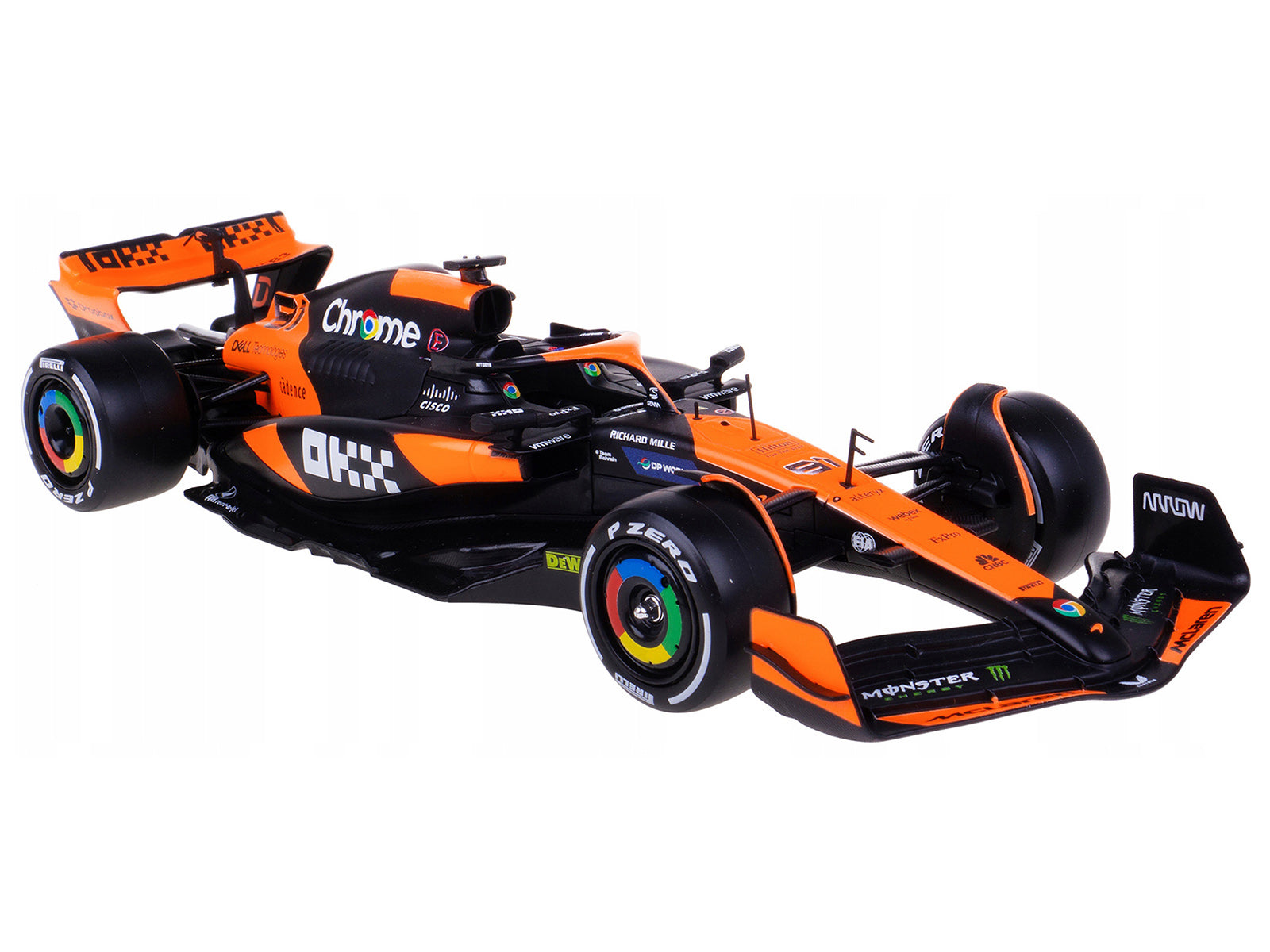 McLaren MCL38 #81 Oscar Piastri "OKX" Formula One F1 "Miami GP" (2024) with Driver Figure "Race" Series 1/24 Diecast Model Car by Bburago - image 3