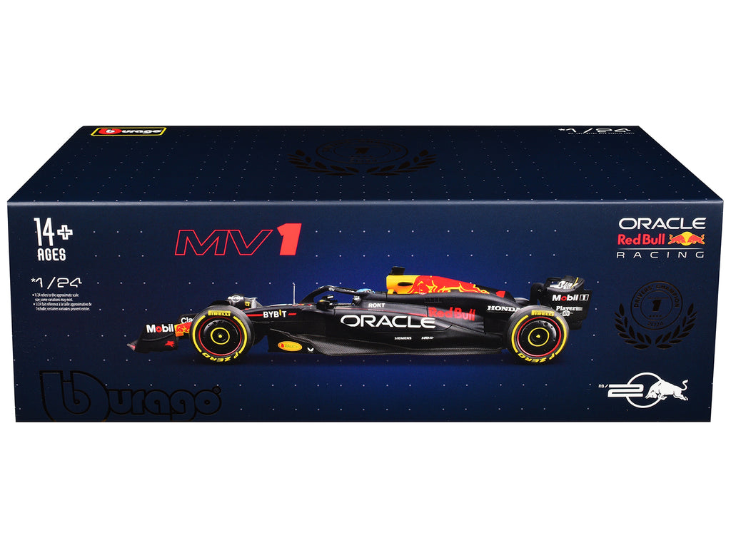 Red Bull Racing RB20 #1 Max Verstappen "Oracle" Winner Formula One F1 Championship "Drivers' Champion" (2024) with Display Case 1/24 Diecast Model Car by Bburago - image 3