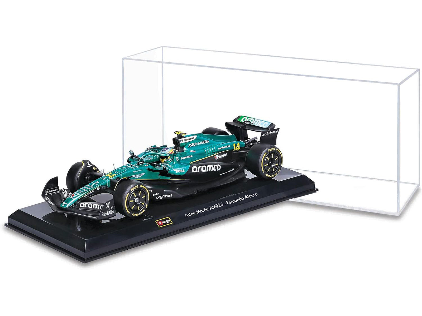 Aston Martin AMR25 #14 Fernando Alonso "Aramco" Formula One F1 "World Championship" (2025) 1/24 Diecast Model Car by Bburago - image 3