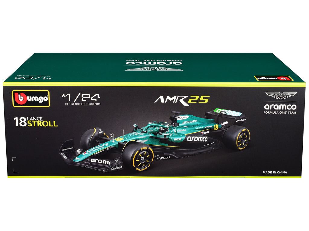 Aston Martin AMR25 #18 Lance Stroll "Aramco" Formula One F1 "World Championship" (2025) 1/24 Diecast Model Car by Bburago - image 3