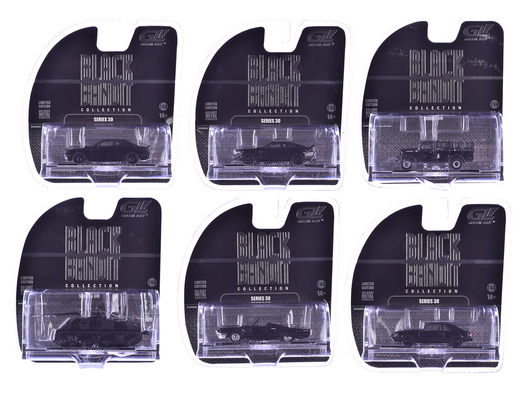 "Black Bandit" 6 piece Set Series 30 1/64 Diecast Model Cars by Greenlight