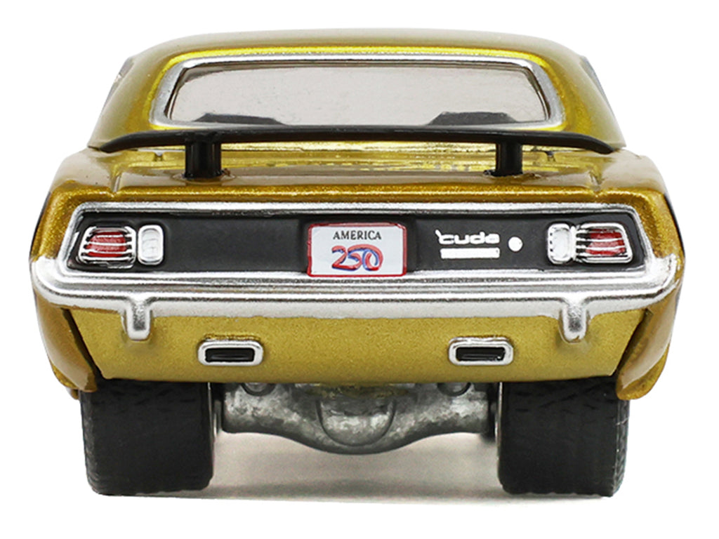 1971 Plymouth Hemi ‘Cuda Gold Metallic with Black Accents "America 250 Edition" "Anniversary Collection" Series 18 1/64 Diecast Model Car by Greenlight - image 4