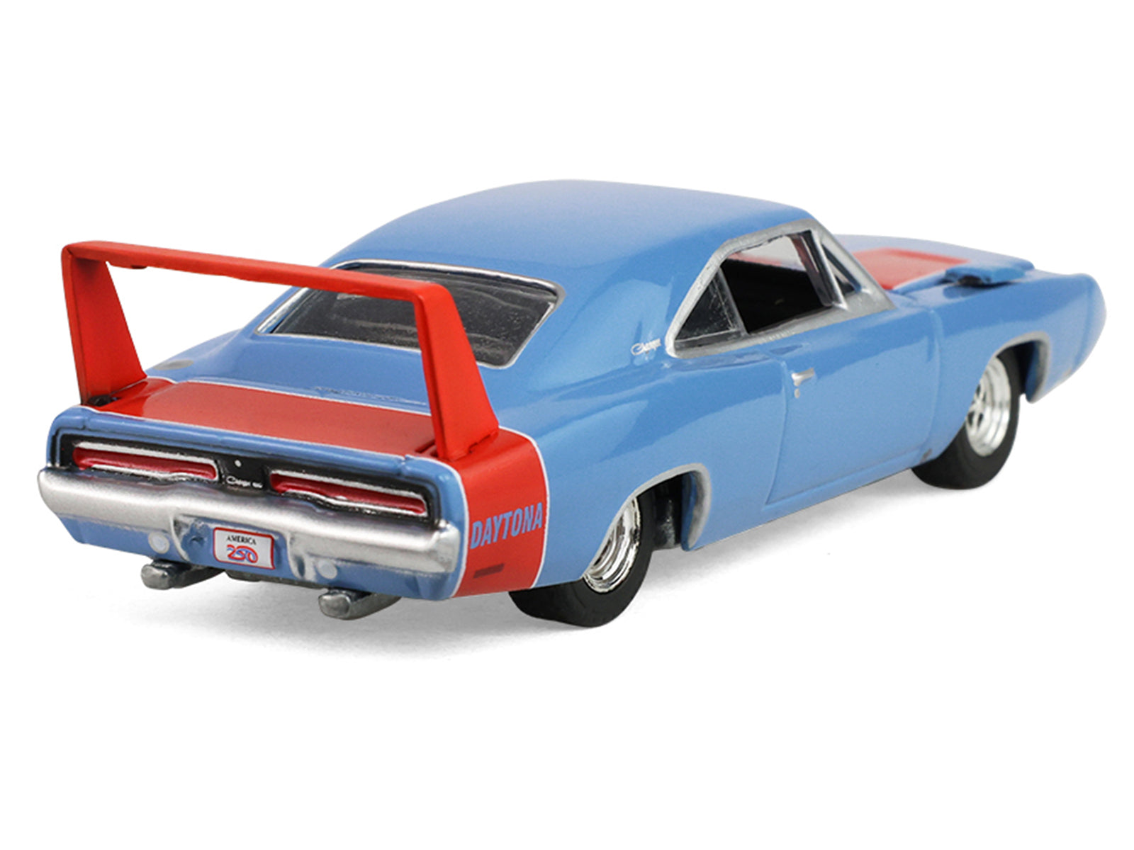 1969 Dodge Charger Daytona Blue with Red Stripes "America 250 Edition" "Anniversary Collection" Series 18 1/64 Diecast Model Car by Greenlight - image 3