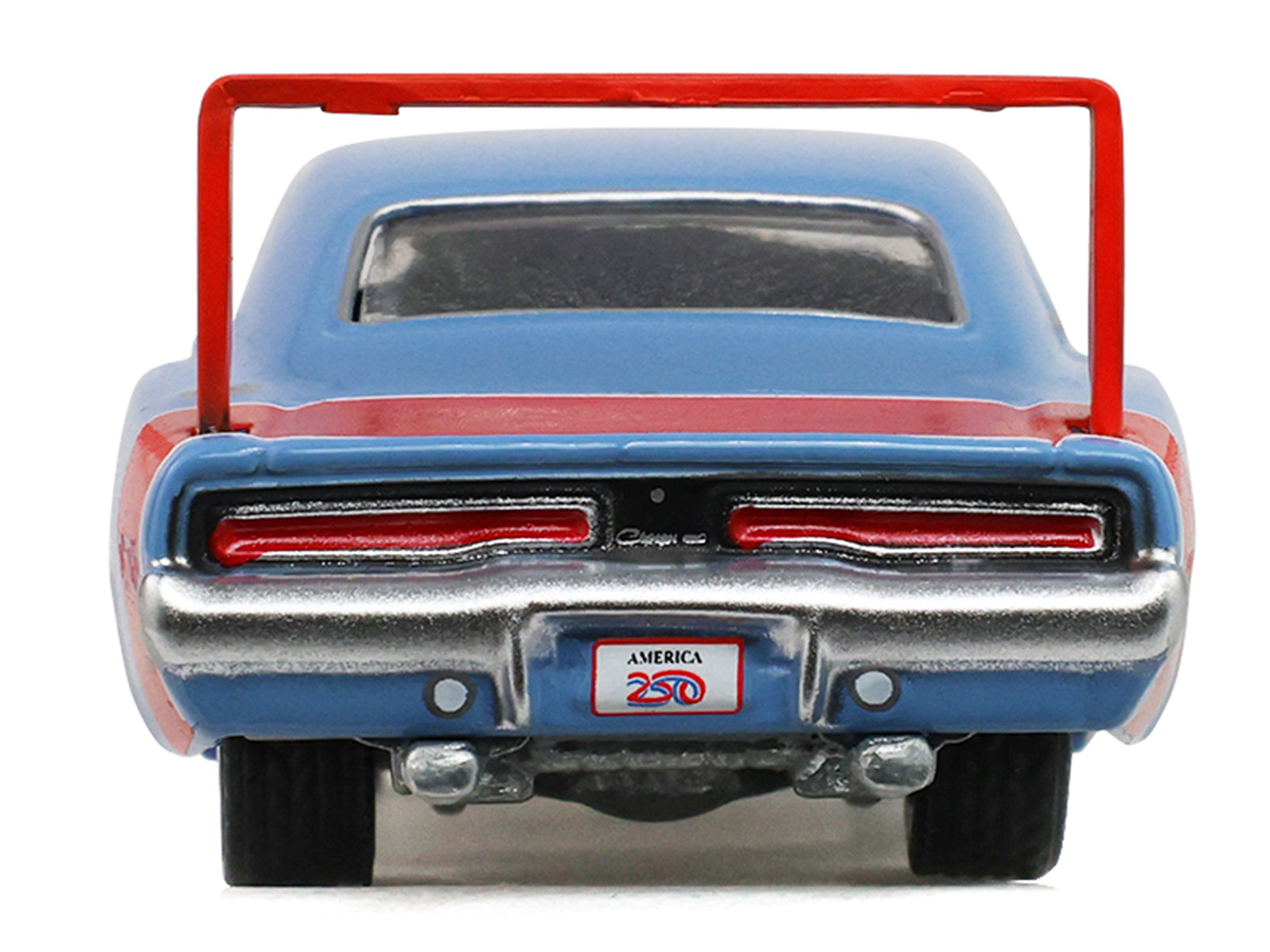1969 Dodge Charger Daytona Blue with Red Stripes "America 250 Edition" "Anniversary Collection" Series 18 1/64 Diecast Model Car by Greenlight - image 4