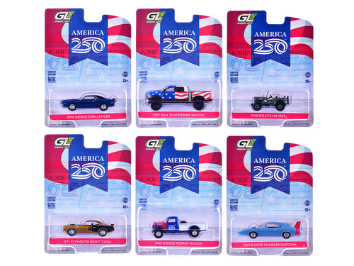 "Anniversary Collection" Series 18 Set of 6 pieces "America 250 Edition" 1/64 Diecast Model Cars by Greenlight